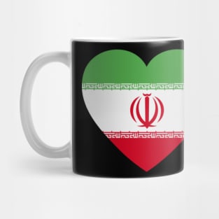 I Love Iran // Heart-Shaped Iranian Flag Mug